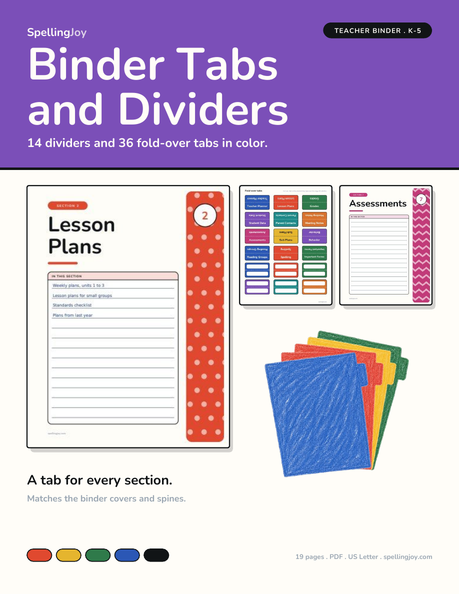 Binder Tabs and Divider Pages cover