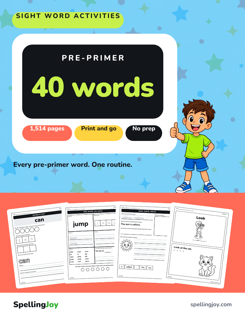 Pre-Primer Sight Word Bundle cover