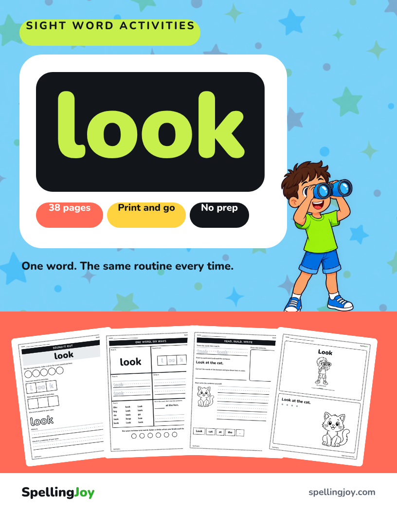 look: Sight Word Activities cover