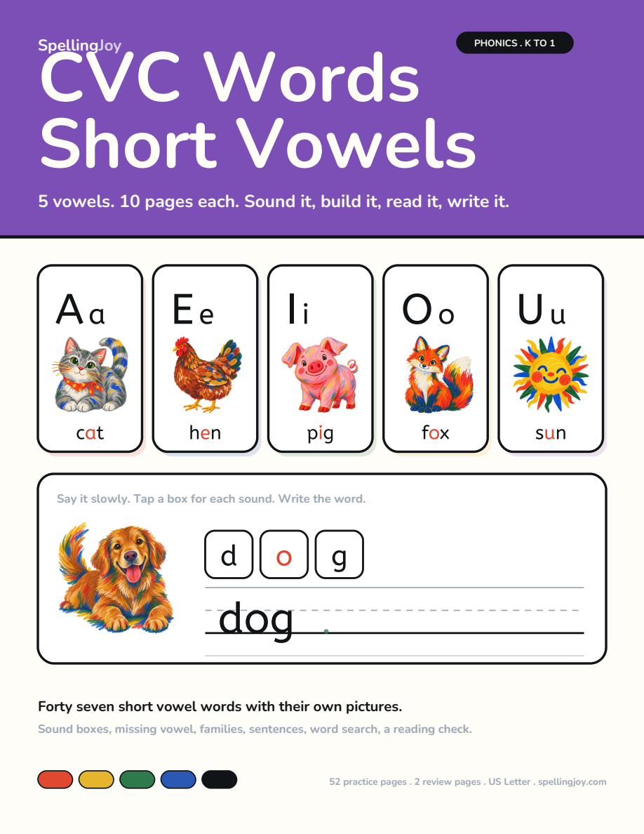 CVC Words, Short Vowels cover
