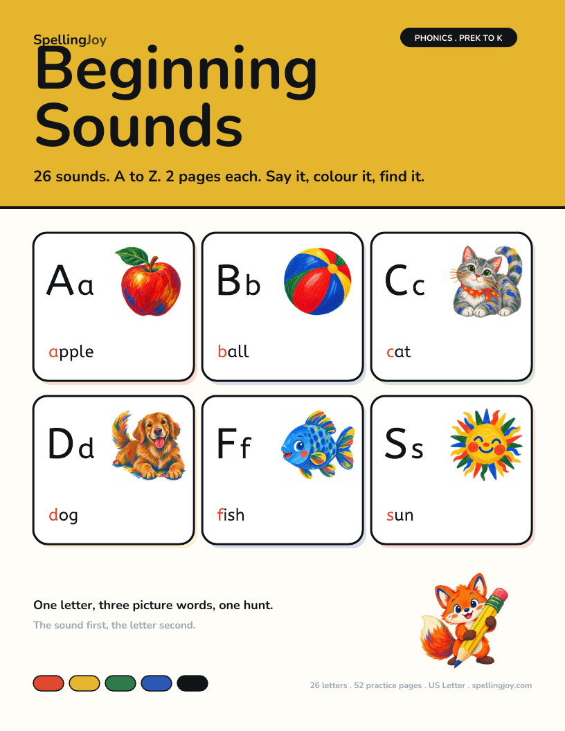 Beginning Sounds A to Z cover