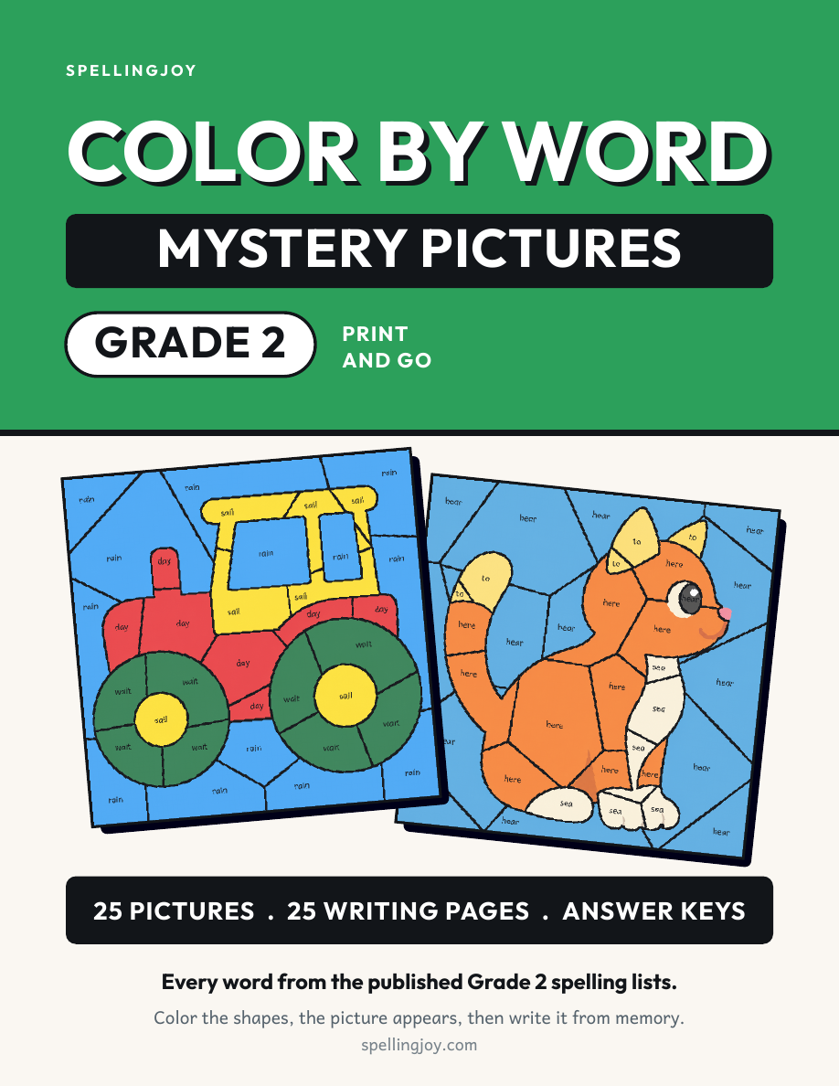 Color by Word Mystery Pictures, Grade 2 cover
