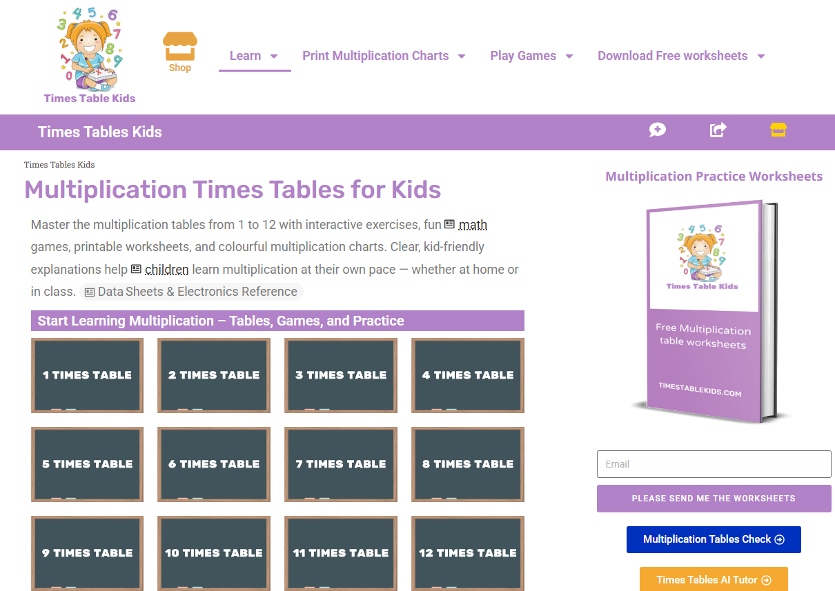 Times Tables Kids screenshot